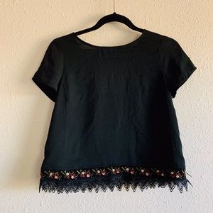 Black laced bottom shirt formal cute